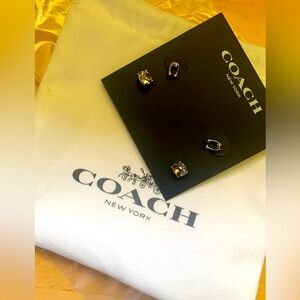 Coach stud earrings NWT and dust bag